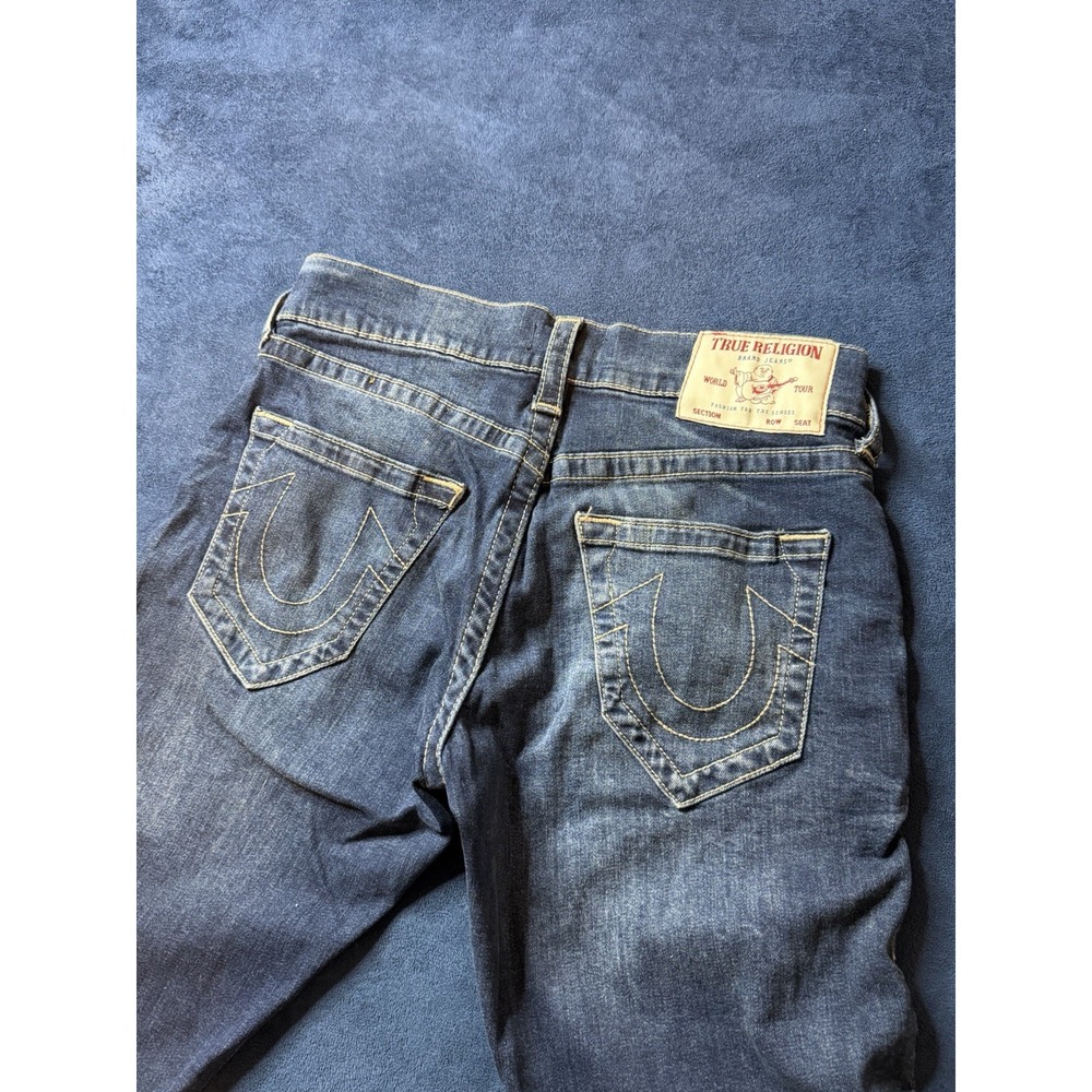 True Religion Ricky Relaxed Straight Jeans 28x29 Dark Blue Wash
